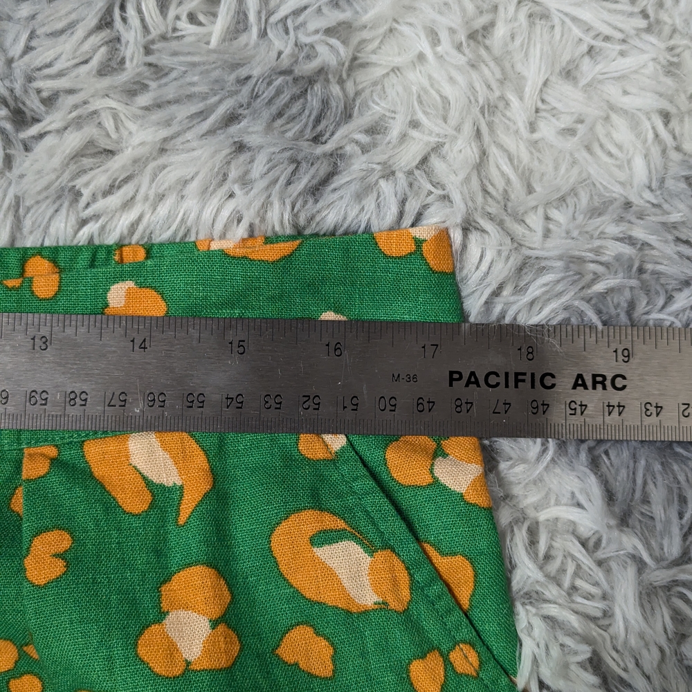 Tabitha High Waist Green and Orange Shorts with Playful Animal Print Design - Picture 6 of 7